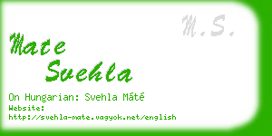 mate svehla business card
